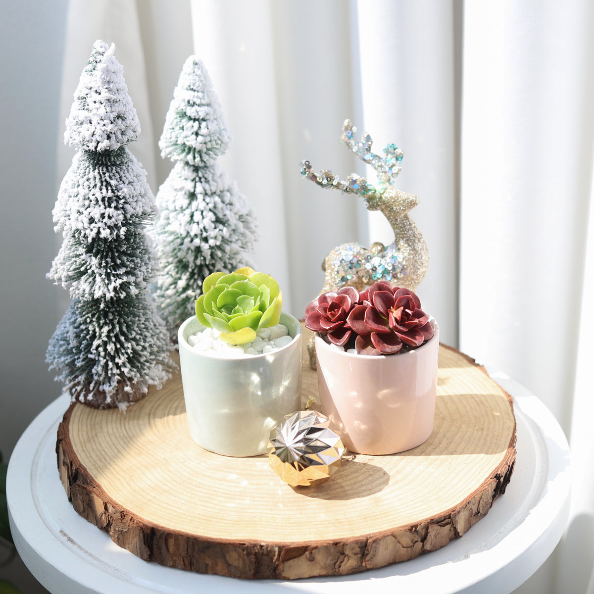 2in White Modern Cylinder Pot