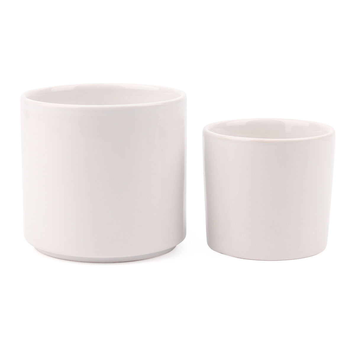 2in White Modern Cylinder Pot