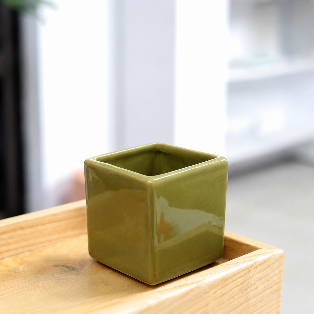 Ceramic Color Cube Container
