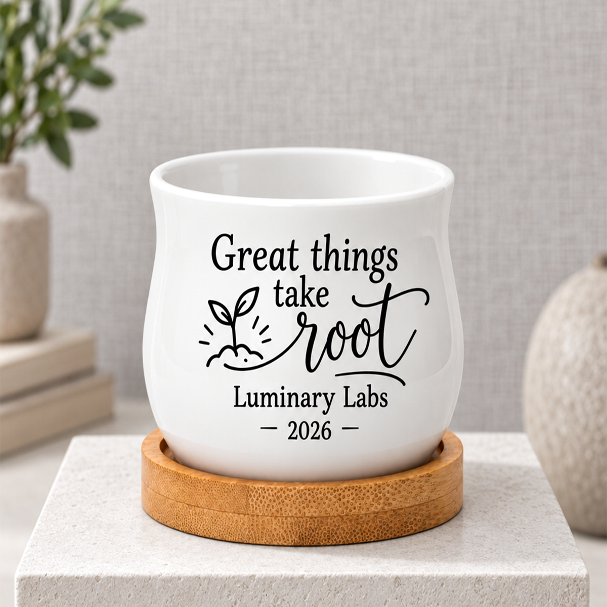 Personalized Succulent Pot for Corporate Favor - Great Things Take Root