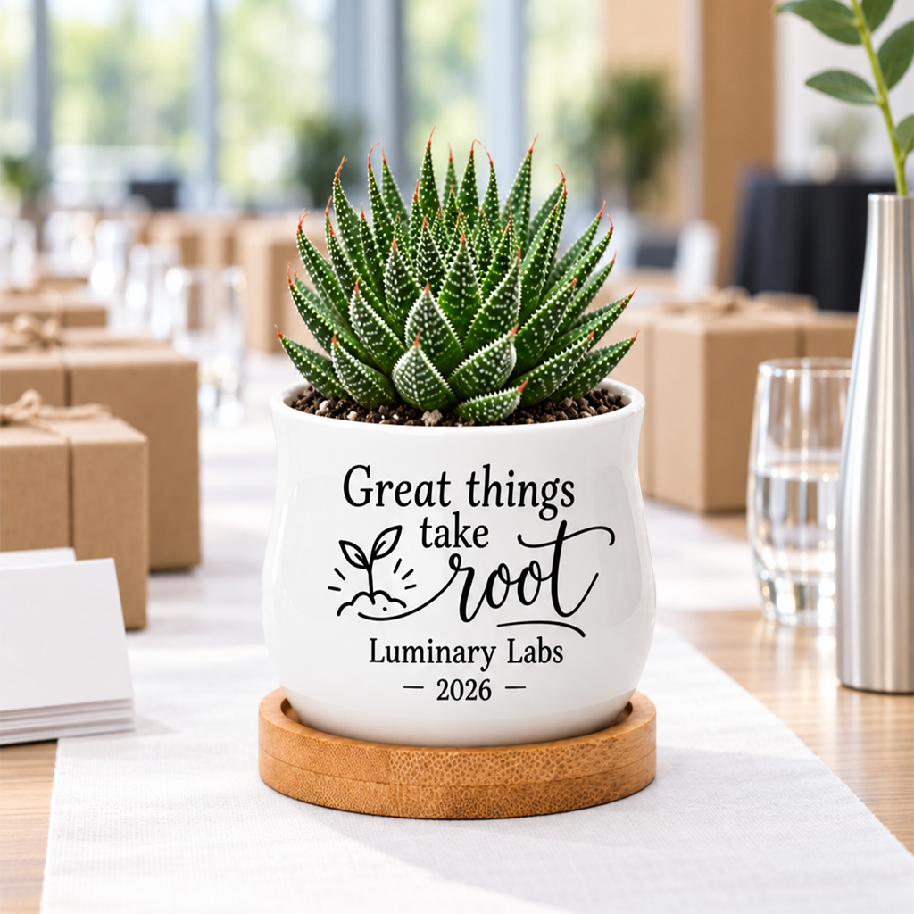Personalized Succulent Pot for Corporate Favor - Great Things Take Root