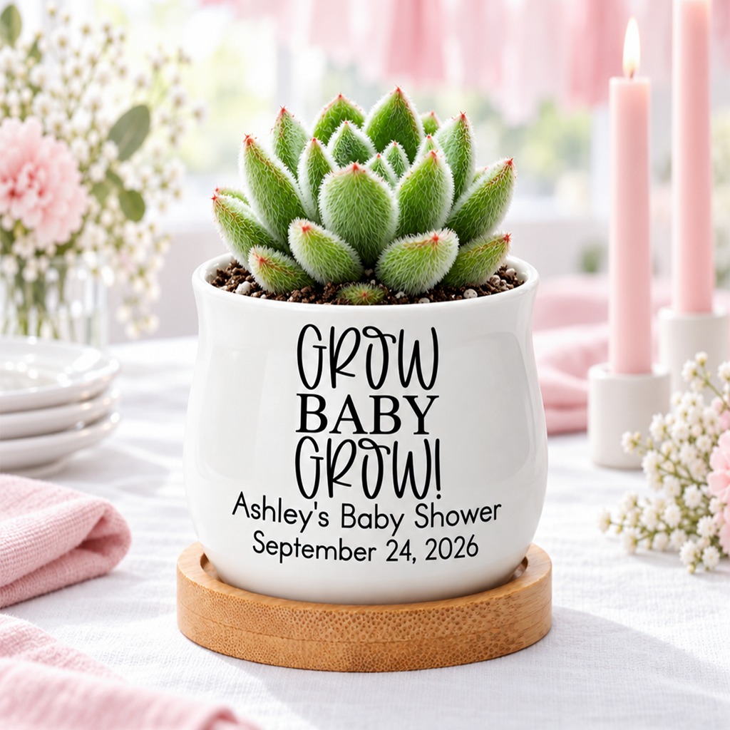 Personalized Succulent Pot - Grow Baby Grow