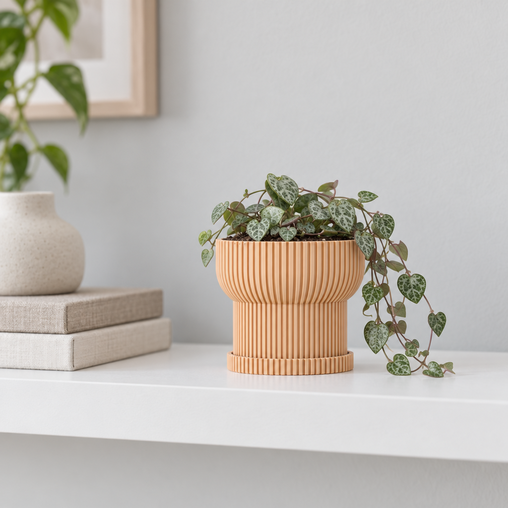 Japandi Ribbed Plant Pot
