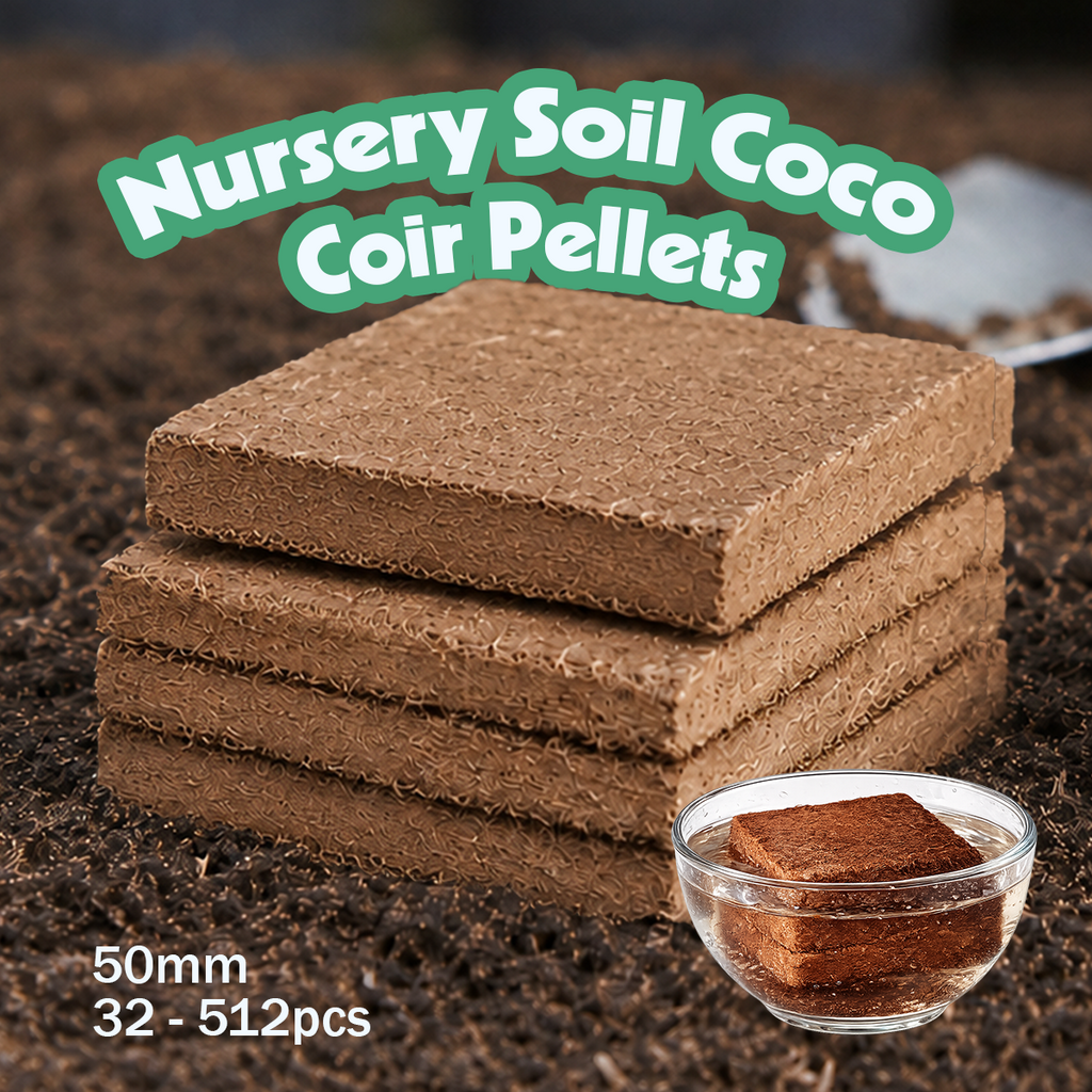 Nursery Soil Coco Coir Pellets (50mm, 32-512pcs)