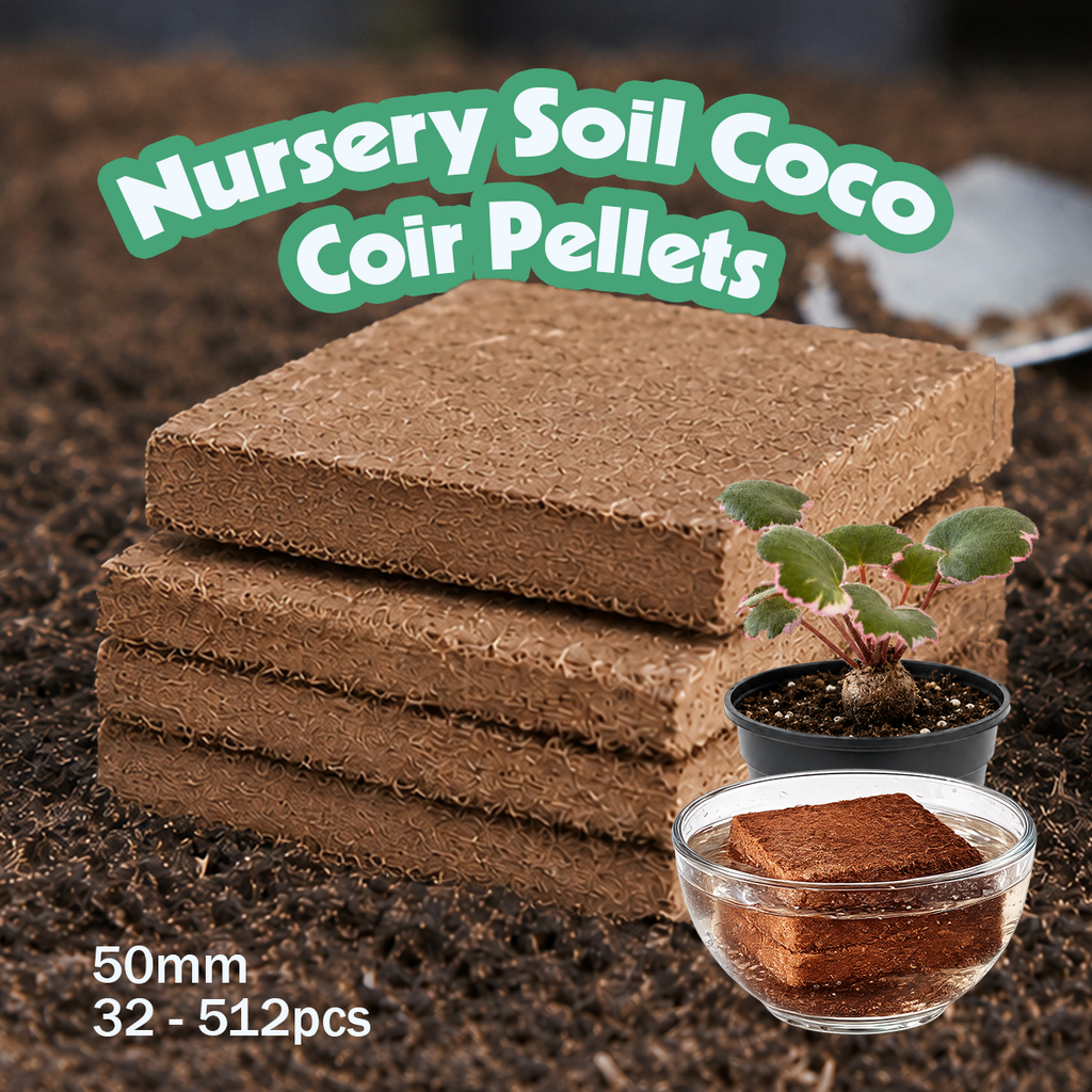 Nursery Soil Coco Coir Pellets (50mm, 32-512pcs)