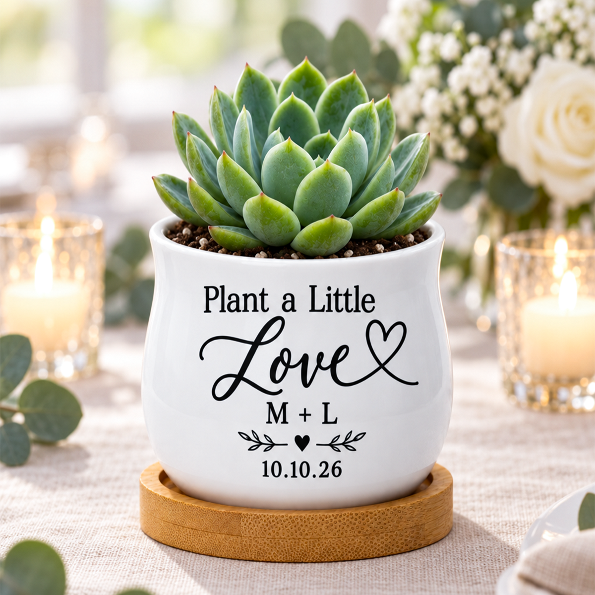 Personalized Succulent Pot for Wedding favor - Plant A Little Love