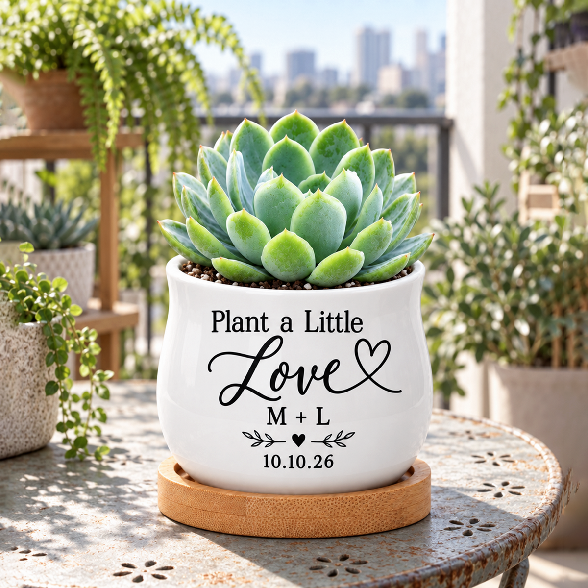 Personalized Succulent Pot for Wedding favor - Plant A Little Love