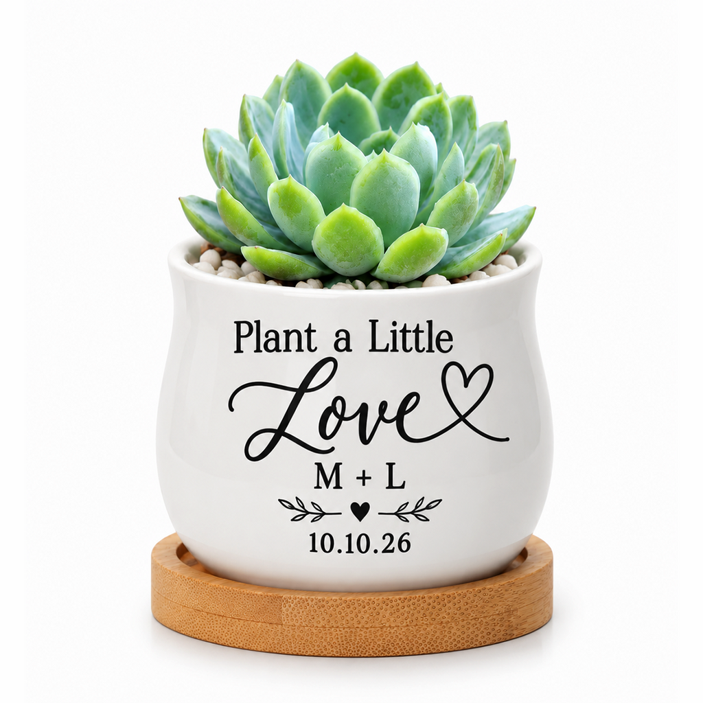 Personalized Succulent Pot for Wedding favor - Plant A Little Love