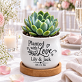 Personalized Succulent Pot for Wedding favor - Planted With Love