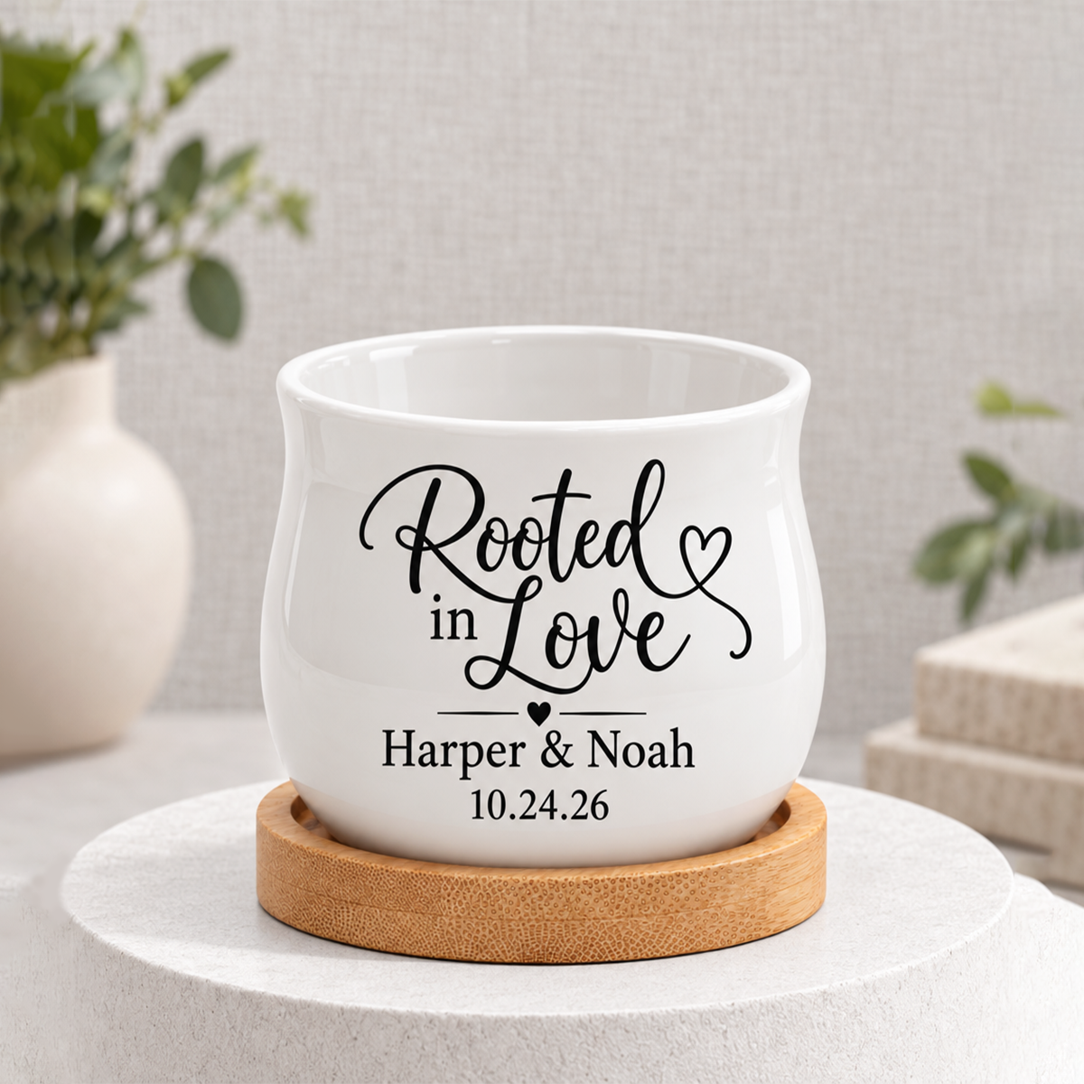 Personalized Succulent Pot for Wedding favor - Rooted In Love