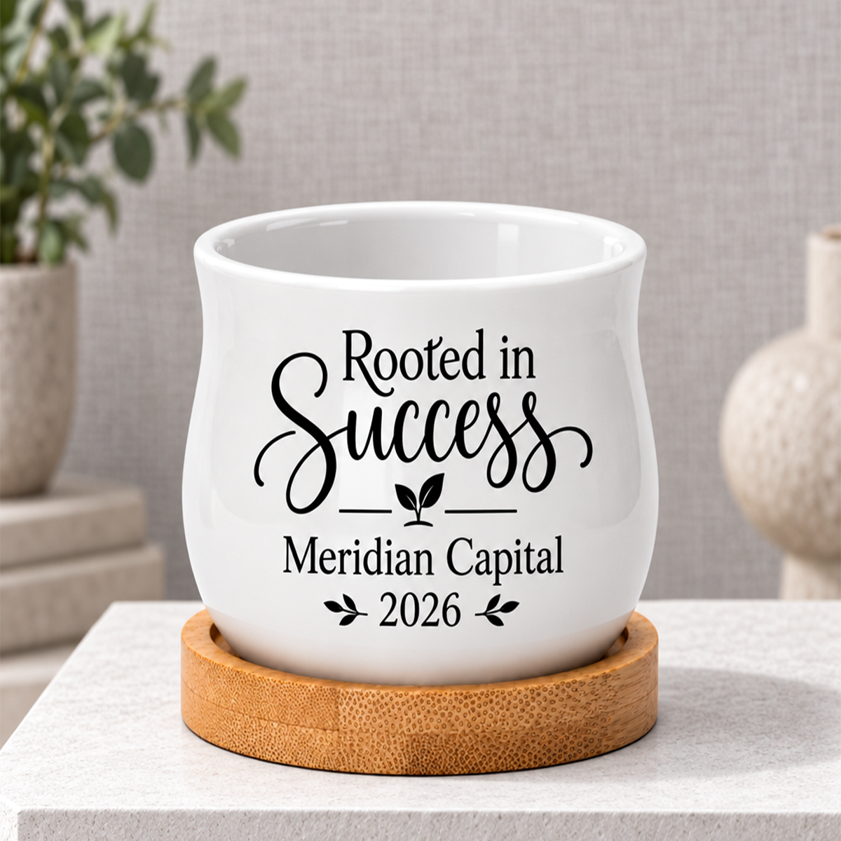 Personalized Succulent Pot for Corporate Favor - Rooted In Success