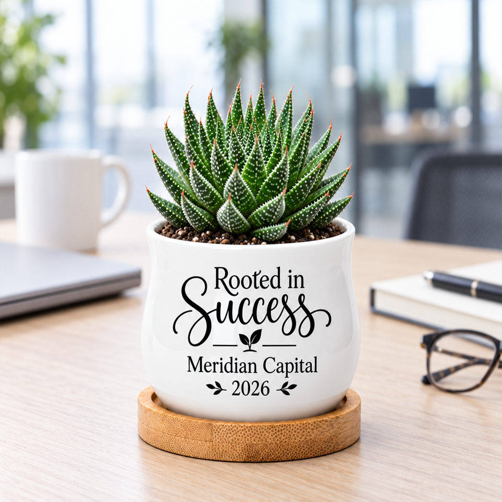 Personalized Succulent Pot for Corporate Favor - Rooted In Success