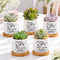 Pack of Personalized Succulent Pot for Wedding favor - She Said Yes