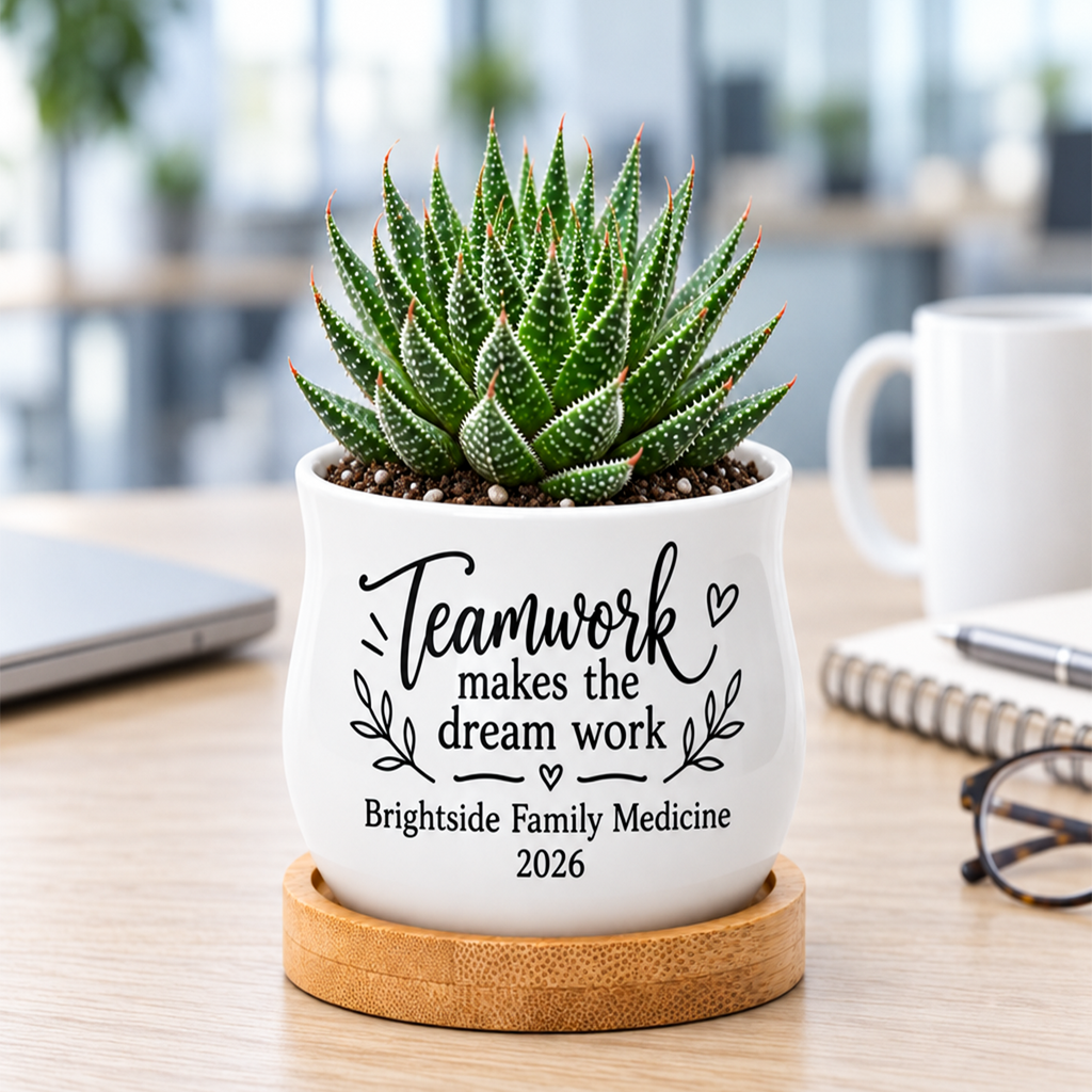 Personalized Succulent Pot for Corporate Favor - Teamwork