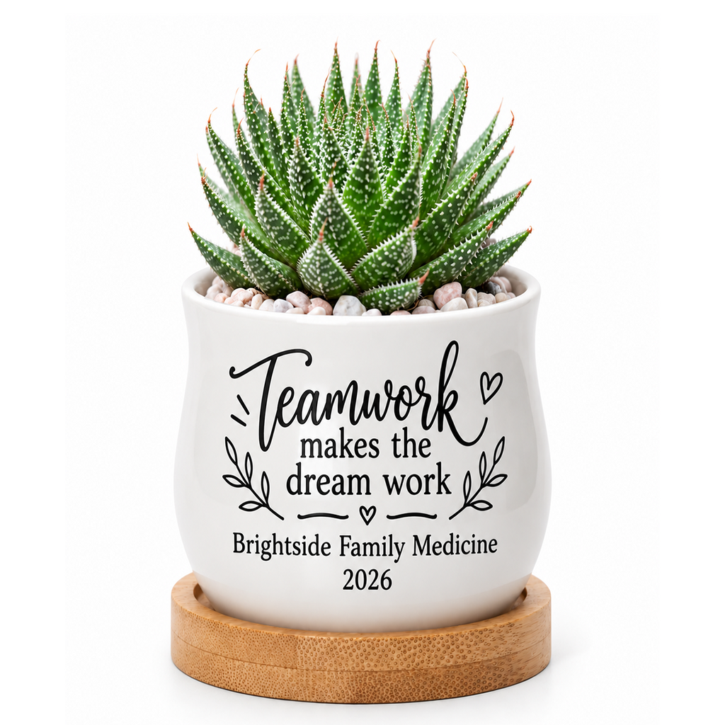 Personalized Succulent Pot for Corporate Favor - Teamwork