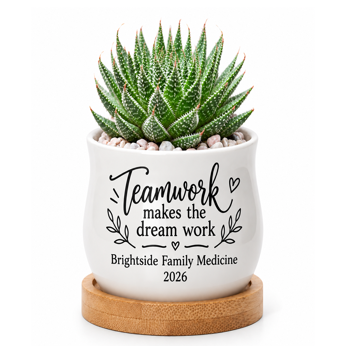 Personalized Succulent Pot for Corporate Favor - Teamwork
