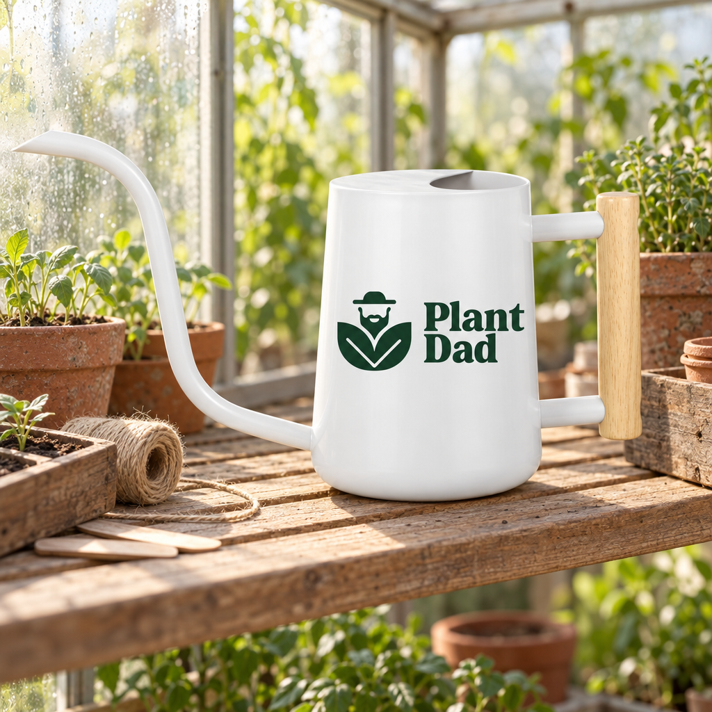 White Watering Can - Plant Dad